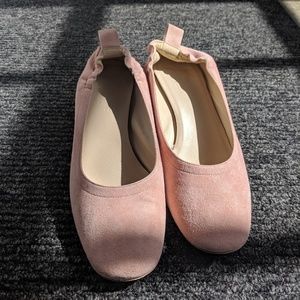 Everlane kitty heel rose color suede